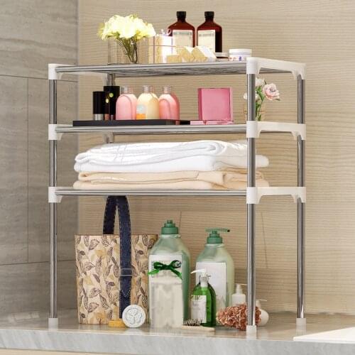 Over The Rack Stainless Steel Storage Rack Bath Shelf Kitchen Tableware Microwave Oven Stand Home Office Shelf Organizer Holder