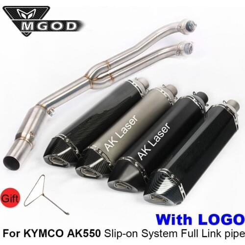 For KYMCO AK550 AK 550 Motorcycle Exhaust Muffler System Slip on Full Connect Front Link Pipe DB Killer Bike Motorcross Silencer