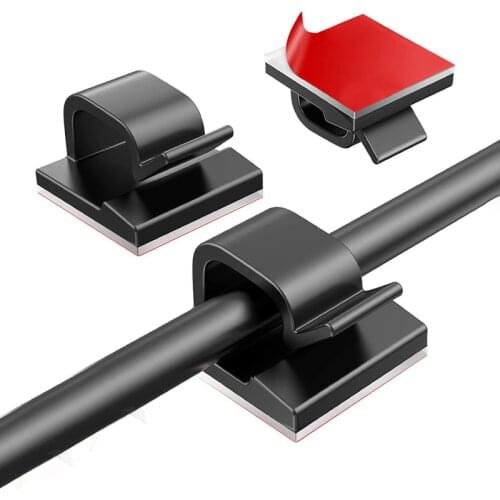 10/20/50Pcs Desktop Cable Clips Self Adhesive Cord Management Wire Holder Organizer Clamp Self-Adhesive Car Wire Clip