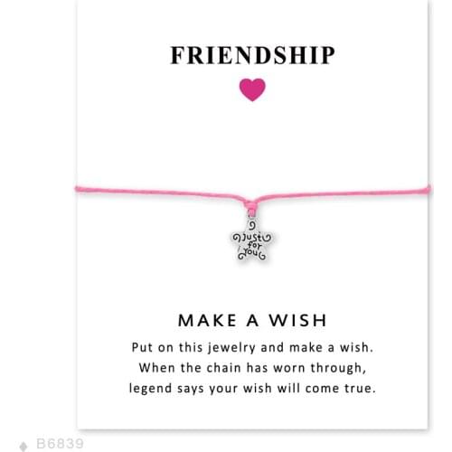 Girls Adjustable Ftiendship Statement Jewelry with Card Silver Just For You Stars Charm Bracelets for Women