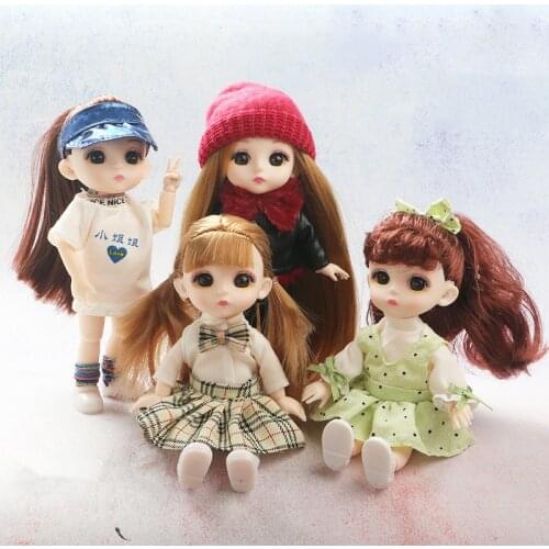 1/12 16CM BJD Doll 13 Joints Movable Four Seasons Original Princess Fashion Makeup Dress Up Cute Doll Set Toy Gifts for Children