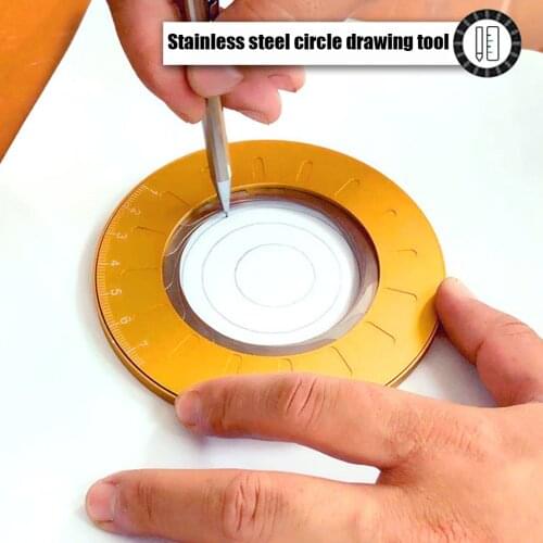 1pc Professional Adjustable Circle Drawing Ruler Measuring Tool Round Stainless Steel Compass Circle Drawing Tool