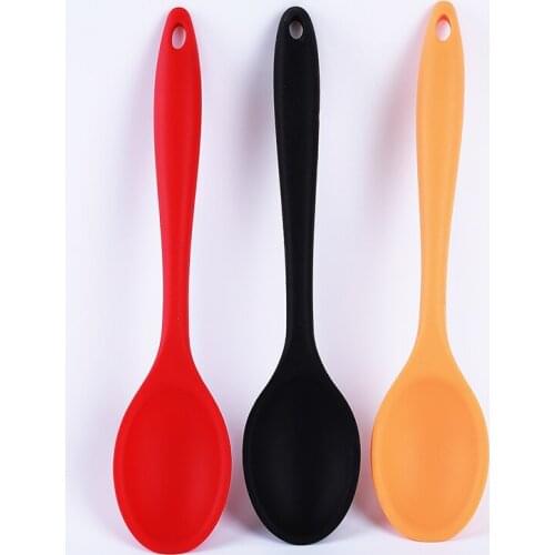 1Pcs Silicone Spoon Food Grade Silicone Long-handled Rice Soup Spoon Multipurpose Porridge Spoon Rice Ladle Tableware Supplies