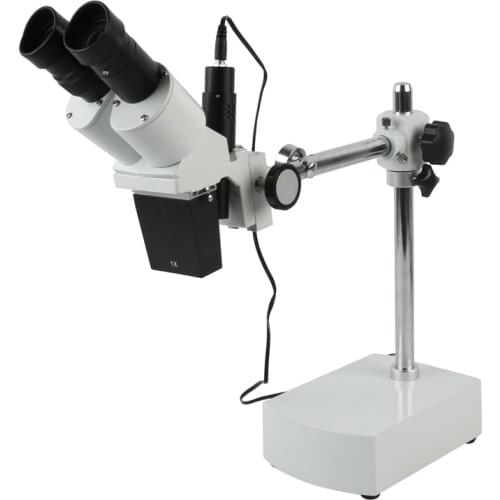 10X/20X Binocular Stereo Microscope Single Boom Stand With Lights 230MM Working Distance For IPhone PCB Chip Repair