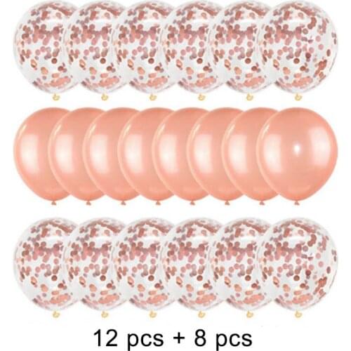 20Pcs/Set Baby Shower Supplies Latex Multipurpose Round Shape Confetti Metallic Balloon Party Wedding Decoration Kids Gift