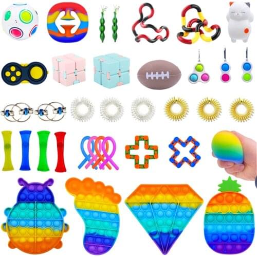 23/32pcs Fidget Toys Pack Set Mesh And Marble Fidget Toy Bing Toy Pop It Squishy Antistress Fidget Toys Autism/ADHD/Anxiety TPR
