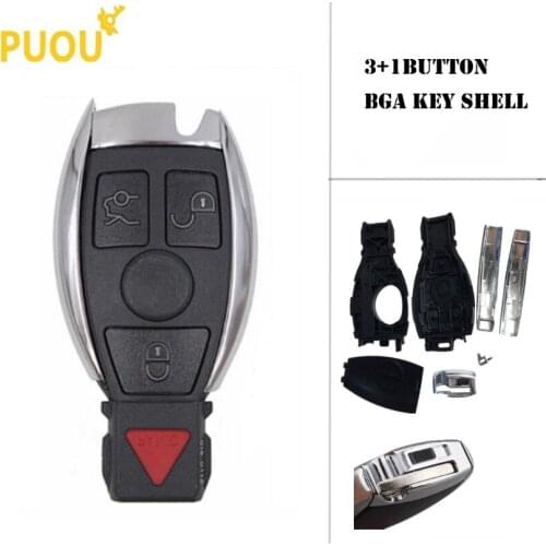 3+1 Button Replacement Shell Smart Remote Key Case for Mercedes-Benz BGA W203 W210 W211 AMG W204 C E S CLS CLK CLA SLK