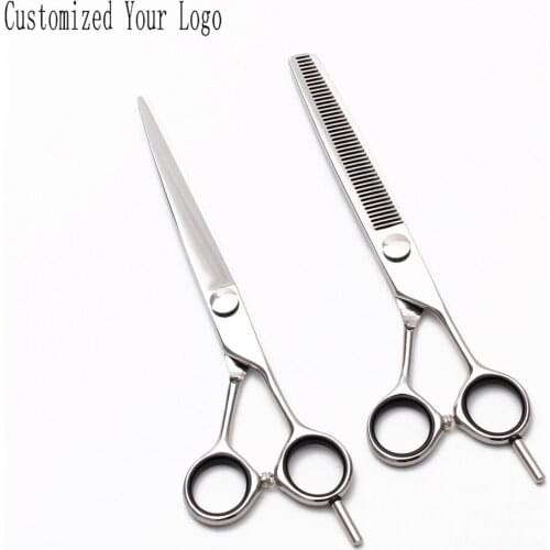 7.0" JP 440C Customized Brand Professional Hairdressing Scissors Thinning Shears Hair Cutting Scissors Salon Hair Scissors C1021
