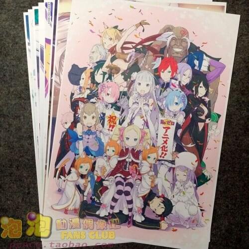 8Pcs Re: Life in a Different world from zero Rem Picture Posters Figures Poster 42x29cm Toys for Wall Home Decoration Kids