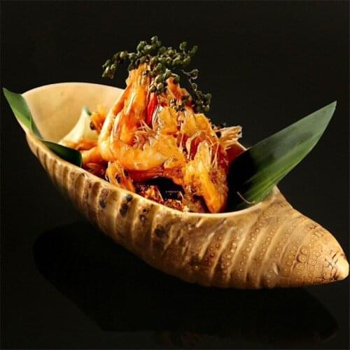 Bamboo root dishes Creative bamboo root rice tableware fruit plate sushi container artistic conception private room dishes