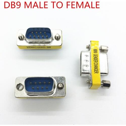 Free Delivery Serial RS232 9-PIn DB9 MALE TO FEMALE Gender Changer Adapter RS 232