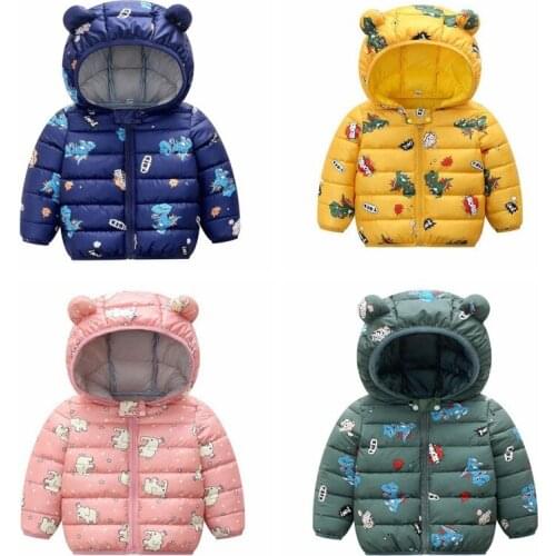 Brand Childrens Clothes Winter Cotton Padded Clothes Cartoon Cute Girls Winter Coat 0-6 Age Baby Boys Warmth Down Coat