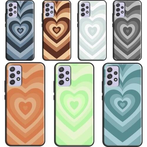 Latte Pink Brown Heart Aesthetic Fundas For Samsung A51 A71 A41 A31 A11 A21S A12 A32 A42 A52 A72 A02 A10 A20 S A50 A70 Case