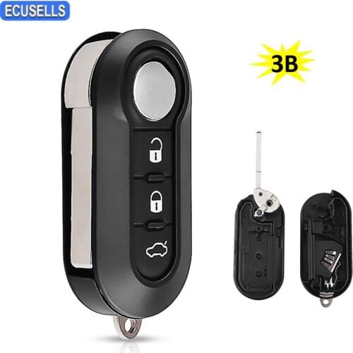 3 Button Flip Folding Remote Car Key Shell Case For Fiat 500 Panda Punto Bravo Ducato Stilo with SIP22 Uncut Blade