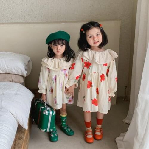 Girl Dress Kids Baby Gown 2021 Flower Spring Autumn Toddler School Uniform Dresses Christmas Cotton Children Clothing