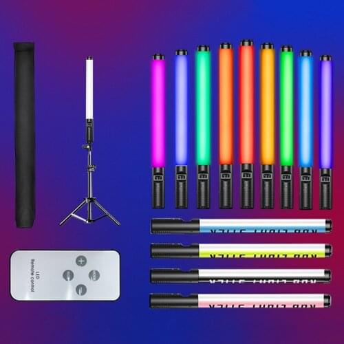 Dimmable LED RGB Light Stick Color Photographic Fill Light For Photo Studio Handheld Rechargeable Light Wand For Live Stream
