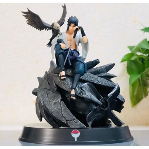 Naruto Figure Anime Action GK Model Uchiha Sasuke Itachi Figma 35CM Statue Oversized Model Collectible Toys For Children Gift