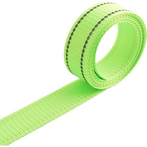 5yard 25mm1 inch Fluorescence nylon webbing key fob webbing polyester webbing strap canvas green webbing belt upholstery webbing