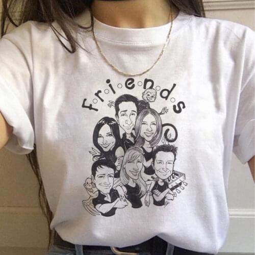 Womens T-shirt friends TV show Harajuku T-shirt ladies alphabet best friends casual T-shirt high quality graphic tops