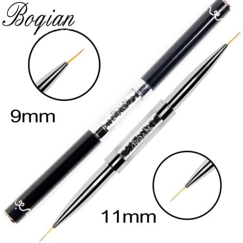 BQAN Different Sizes Double Head Nail Liner Brush Acrylic Nail Art Brushes Drawing Line Rhinestones Pen Nail Art Manicure Brush