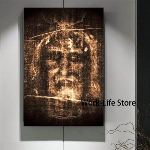 Jesus Shroud of Turin Classic Poster Decorative Painting Canvas Wall Art Living Room Hanging Painting Bedroom No Frame