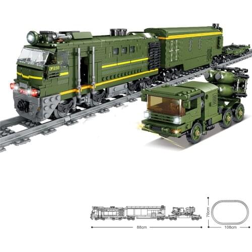 KAZI 98252 Electric Rail Train With Light And Sound Assembled Educational Building Blocks Toys For Children