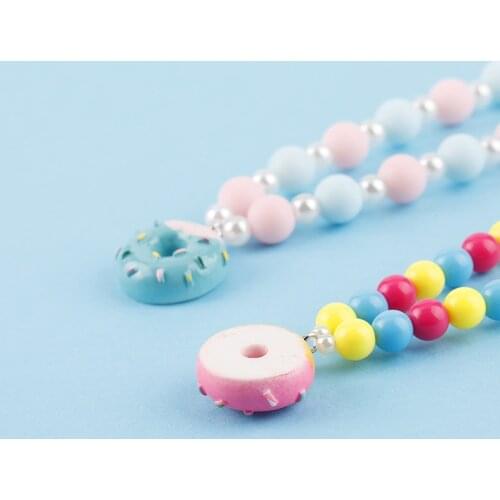 Makersland Donut Round Pendant Design Necklaces For Children Boys And Girls Party Birthday DIY Gift Necklace Chain Child Jewelry