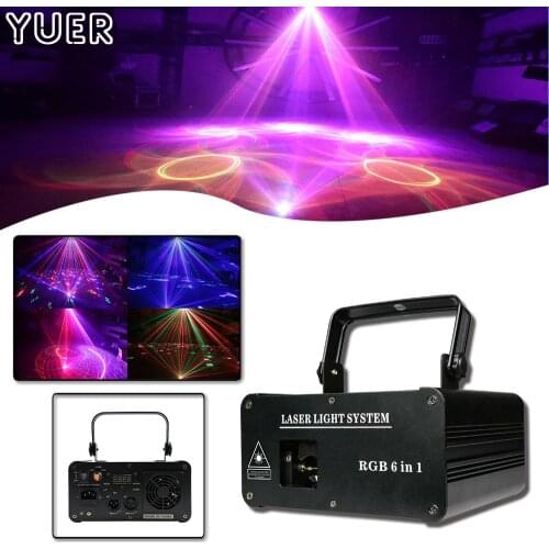 Laser Patterns 6IN1 Disco DJ Light Beam Spot Wash LED Laser Laser Projector Christmas Party DJ Stage Light Disco DMX512 Control