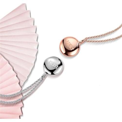 Small Golden Bean Pendant Color Bump Lucky Letter 925 Sterling Silver Chain Necklace For Women Lover Jewelry Couple Gifts SN161