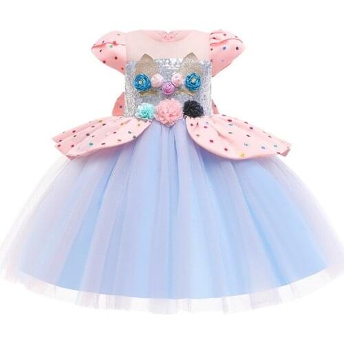 2021 New Baby Girls Dress Sequin Dress Formal Dress For Girls Elegant Birthday Party Gown Children Clothing Vestidos 2-10 Year