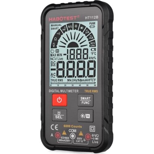 HABOTEST HT112B 2 in 1 Professional Smart Digital Multimeter Auto Range 600V Voltmeter Amp Ohm Hz Capacitance Battery Tester