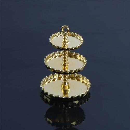 New Arrivals 1/12 Dollhouse Miniature 3-layer Metal Fruit Dessert Snack Rack Stand Pretend Play Kitchen Furniture Toys Best Gift