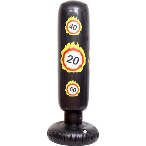 Newly Inflatable Vertical Boxing Punching Bag 360 Degree Rotatable Tumbler Sandbags Practice Fitness for Kids Adult