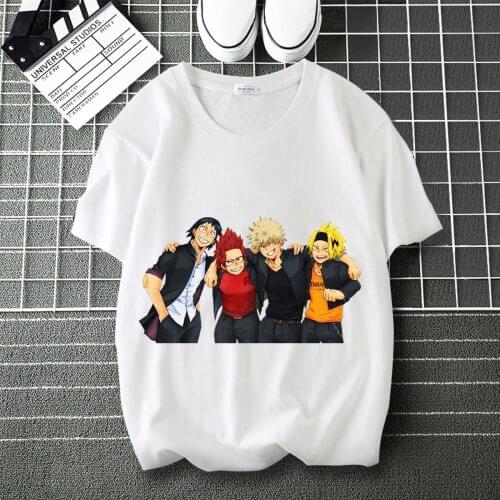 My Hero Academia Bakugo Katsuki Pattern Printed personalise T-Shirt Round Collar Short Sleeve Modal Shirt Shirts