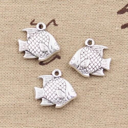 8pcs Charms Fish Goldfish 16x17mm Antique Tibetan Silver Color Pendant Findings Accessories DIY Vintage Choker Handmade Jewelry