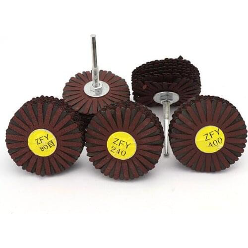 80*6mm 20 Layers Shaft Mounted Emery Wire Grinding Wheel Radial Abrasive Polishing Brush For Wood Irregular Surface Finish