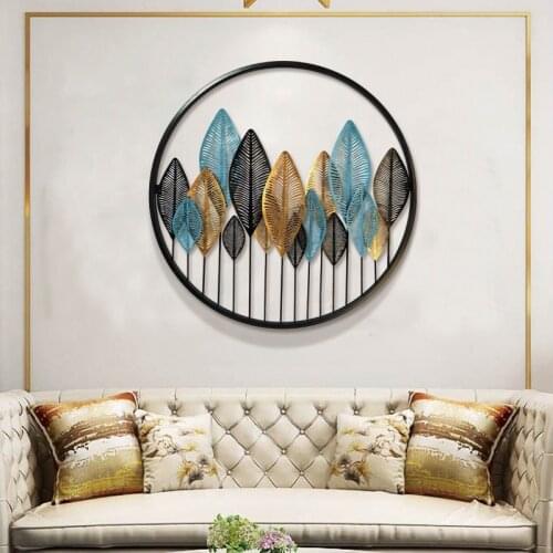 Modern Minimalist Metal Wrought Iron Wall Hangings Bedroom Porch Corridor Living Room Wall Decoration Round Pendant