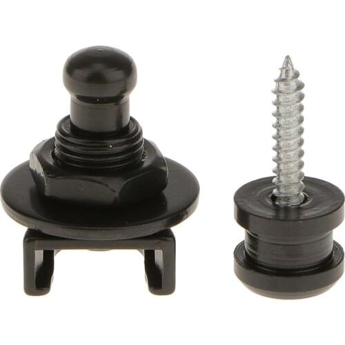 Alloy Skidproof Belt Button Strap Lock Black for Electric Guitar & Bass