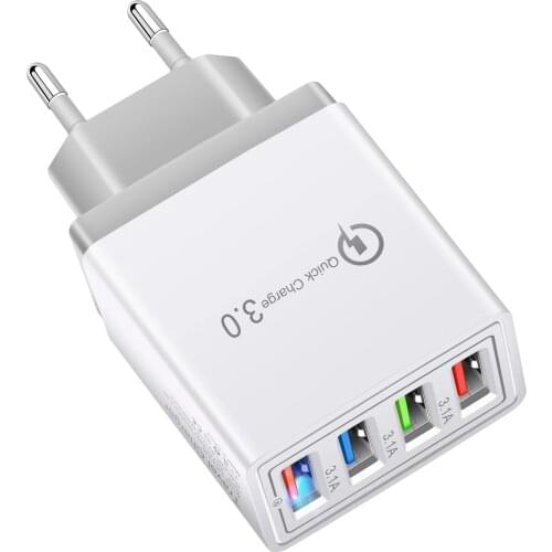 EU Plug USB Charger Quick Charge 3.0 For Phone Adapter for Huawei Mate 30 Tablet Portable Wall Mobile Charger Fast Charger