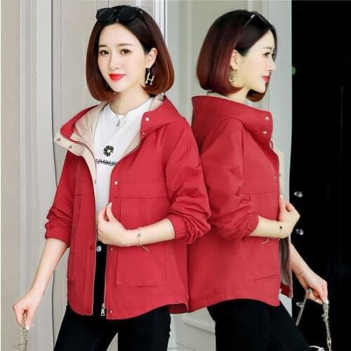 Spring Autumn Short Trench Coat Women Fashion Temperament Plus Size Windbreaker Outerwear Female Loose Office Coat 3XL R679