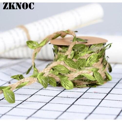 ZKNOC 1PC 10M Natural Hessian Jute Twine Leaf Rope Burlap Ribbon Craft Vintage For Home Wedding Party Decoration supplies