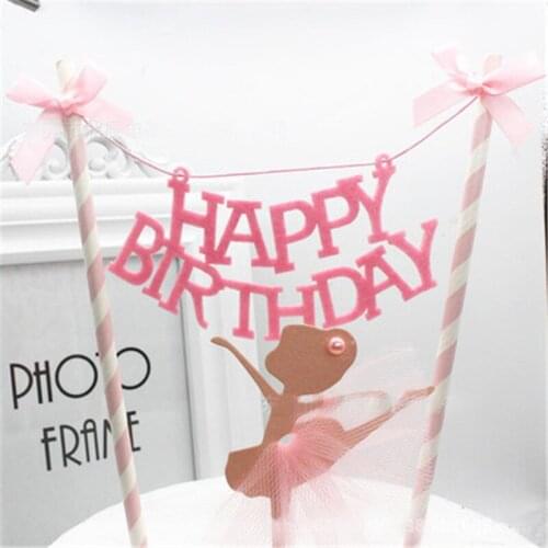 1 Pcs Happy Birthday Cake Topper Flag Bowknot Red Birthday Party Favor Mini Wedding Cake Design Cake Decorating Cakes For Kids
