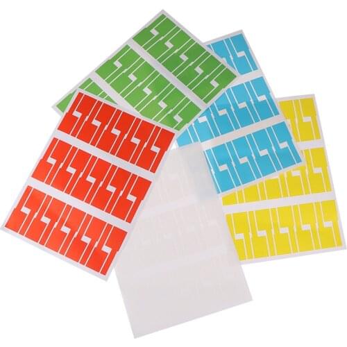 30pcs/sheet Self-adhesive Cable Sticker Waterproof Identification Colorful Tags 1Sheet