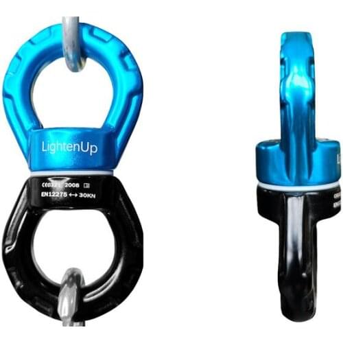 30KN Safety Rappel Device Rotator Rope Swivel Connector Outdoor Rock Climbing Carabiner Abseiling Downhill Equipment