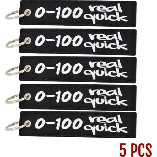 5 PCS/LOT Novelty Keychain for Motorcycles 0-100 Real Quick Keychains for Scooters Embroidery Key ring Key Fobs Bijoux jewelry