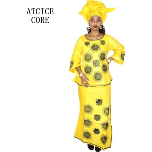 African dresses for women 100% COTTON NEW AFRICAN FASHION DEISGN BAIZN RICHE EMBROIDERY DESIGN DRESS african clothes LB006