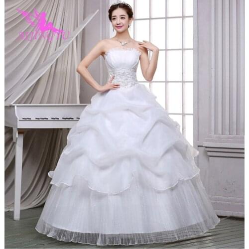 AIJINGYU 2021 sexy Customized new hot selling cheap ball gown lace up back formal bride dresses wedding dress FU104