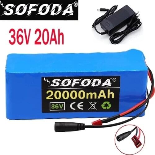 36V battery 10S4P 20Ah battery pack 500W high power battery 42V 20000mAh Ebike electric bicycle BMS 42v battery +charger