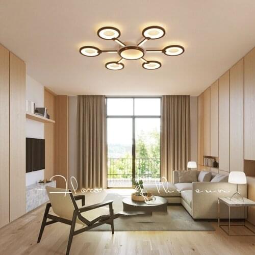 Acrylic modern ceiling lamp is suitable for living room bedroom coffee color sunflower LED ceiling lamp family lighting AC85-260
