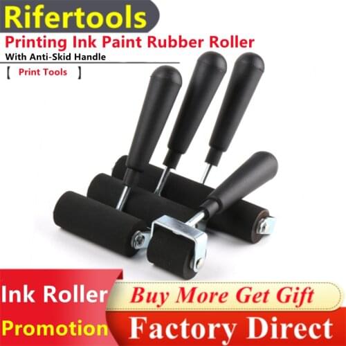 FreeShipping 8inches Rubber Brayer Roller Printmaking Ink Roller Painting Brush With Anti-Skid Plastic Handle Etching Print Tool